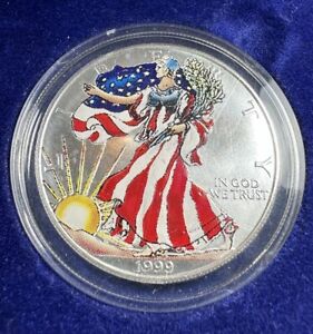 1999 - 1 oz Fine Silver American Eagle Walking Liberty dollar U.S. Mint W/ COA
