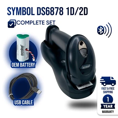 Motorola Symbol DS6878 Wireless Bluetooth Barcode Scanner w/Cradle & USB Cable - Image 1 of 4