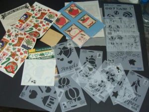 Plaid Scrapbooking Basteln Schablonen Vorlagen Decoupage Rub-On Transfers Konvolut - Bild 1 von 9