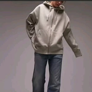 Topshop Premium Extreme Oversized Zip Hoodie Size L Uk16 Sage. Christmas Gift - Picture 1 of 6