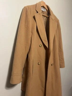 XL Mackintosh Double Breasted Long Tan Wool (70%) Cashmere (10%) Blend Overcoat - Image 1 of 4
