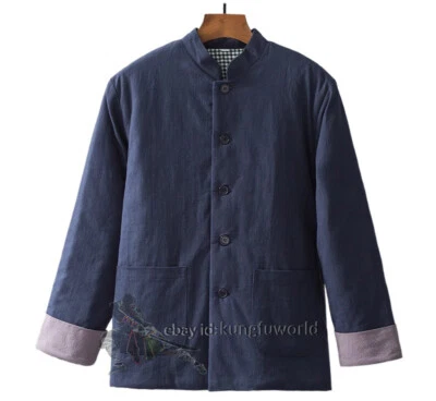 Chaqueta de invierno de kung fu artes marciales abrigo de tai chi ala chun top bata de wushu cálida Foto 1 de 4