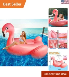 Großer aufblasbarer Flamingo Pool Schwimmer (102"L) - sicher & geräumig für 4 Spieler - Bild 1 von 7