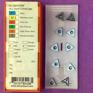 10pc DORIAN Tool  TDEX-110204-EN-DHP440F   Carbide Inserts DHP440F 🎯Machinist - Picture 1 of 1