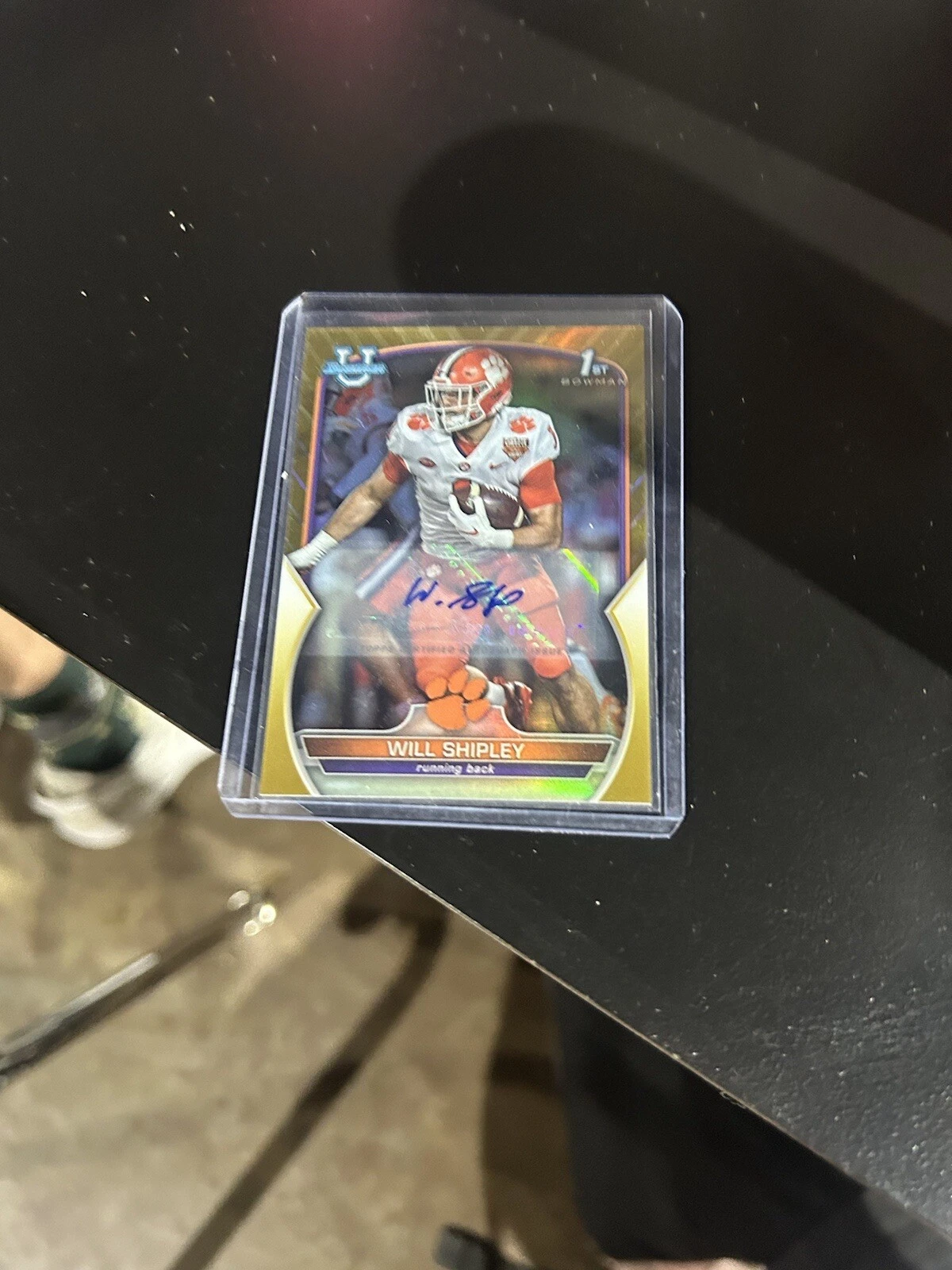 2022 BOWMAN CHROME U WILL SHIPLEY #73 1ST BOWMAN GOLD RAYWAVE REFRACTOR AUTO /50