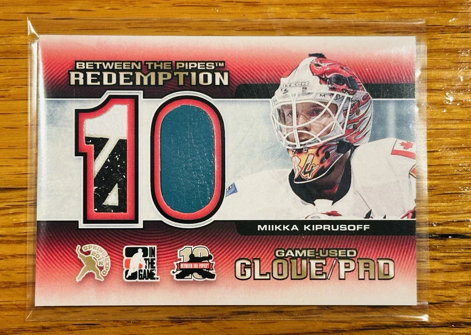 2011-12 MIIKKA KIPRUSOFF Between The Pipes Game Used Glove / Pad Redemption /10 - Image 1 of 1