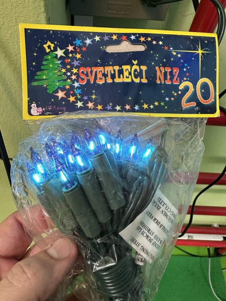 COLLANA 20 PISELLINI VINTAGE BLU Fondo Di Magazzino - RIVIVI LA MAGIA DEL NATALE - Image 1 of 1