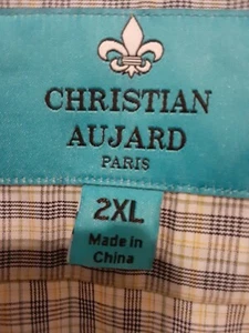 CHRISTIAN AUJARD Multi Color Plaid Flip Cuff Long Sleeve Button Up Shirt Sz 2XL - Picture 1 of 9