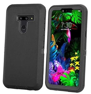 Case for LG G8/G8 ThinQ, with Built-in Screen Protector Full Body Heavy Black - Picture 1 of 8