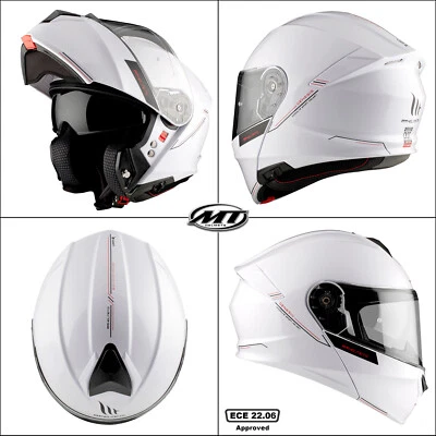 MT Genesis SV Flip Up Motorcycle Crash Helmet Modular Motorbike Lid Black White - image 1 of 4
