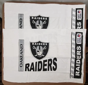 Oakland Raiders Vintage NFL Kissenbezüge 2er Set, 100% Baumwolle Jersey 29x19 - Bild 1 von 8