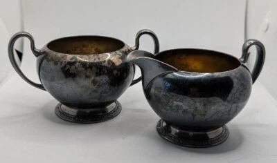 Crema y azucarero vintage Oneida Montclair plateados Foto 1 de 4