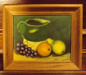 Small Fruit Still Life Original Oil Painting On Board, Very Good Condition - Picture 1 of 7