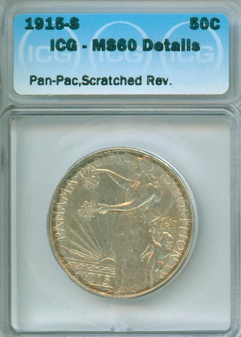 1915-S Pan Pacific in ICG MS60 details holder, good looker - READ Cover