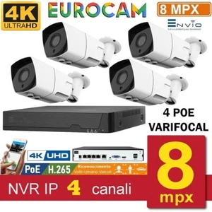 Videosorveglianza NVR 4 CANALI POE 8MPX + 4 TELECAMERE HD IP POE VARIFOCAL - Imagen 1 de 2