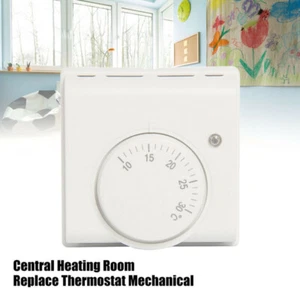 Home White Central Heating Room Temp Replace Thermostat Mechanical Stat 2 Wire✅️ - Picture 1 of 5