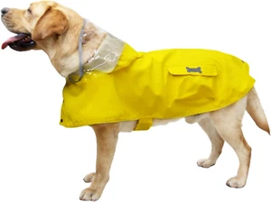 Hunderegenmantel, wasserdichter Regenponcho mit Hoodie, hochreflektierend Größe L - Bild 1 von 8