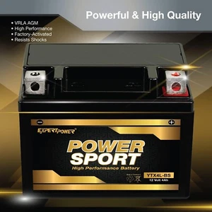 ExpertPower Motorcycle Battery - 12V 20Ah 18AH 12AH 10Ah 9AH 7AH 5AH 4AH - Picture 1 of 12