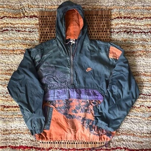 Vintage 90s Nike Graphic Print Anorak Windbreaker Hoodie Jacket XL RARE VTG - Picture 1 of 3