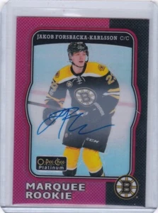 2017-18 UD OPC Platinum Retro Rainbow Red Auto JAKOB FORSBACKA-KARLSSON #R-98 RC - Bild 1 von 2
