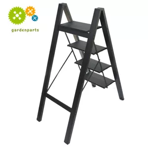 4 Step Ladder Folding Step Stool With Wide Anti-Slip Pedal Aluminum Lightweight - Picture 1 of 16
