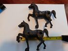 Two Vintage Cast Iron 1930's Horse's  4 1/2" tall believe to be made by Arcade