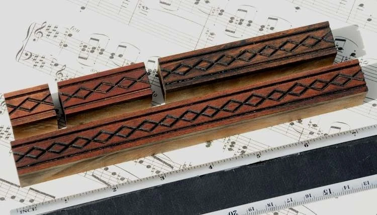 4x ornament wood letterpress wooden printing blocks type ornaments antique frame - Image 1 of 1