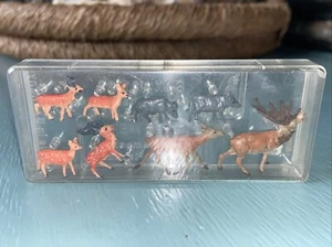 Walter Merten HO Animal Fiqures 6 Deer Hogs Vintage In Box 1003 Germany - Picture 1 of 3