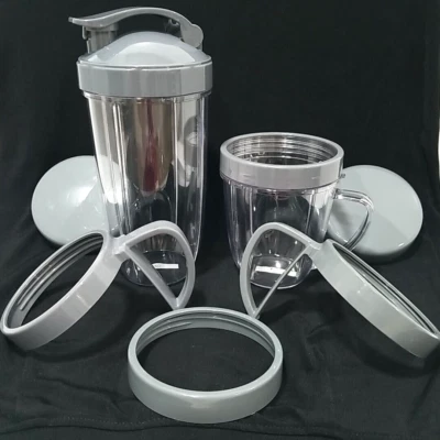Tazas Nutri Bullet 32 y 18 oz tapa para llevar 2 anillos de mango 2 tapas 900 600 reemplazos Foto 1 de 4