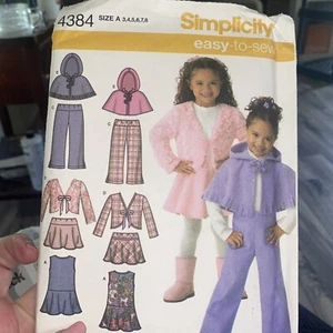 Simplicity Girls Sewing Pattern 4384 Size 3-8 Uncut - Picture 1 of 2