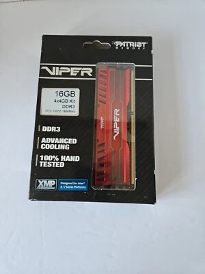 Patriot Viper 16GB (4x4GB) Memory RAM DDR-3 PC3-15000 1866MHz PV316G186C9QKRD A5 - Image 1 of 4
