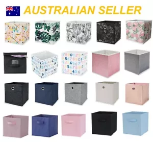 Foldable Folding Storage Cube Storage Box Fabric Cube Kids Toy Organiser -AU - Picture 1 of 25