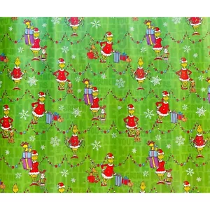 Hallmark Wrapping Paper Christmas The Grinch Green 70 sq ft Roll Holiday Gift - Picture 1 of 2