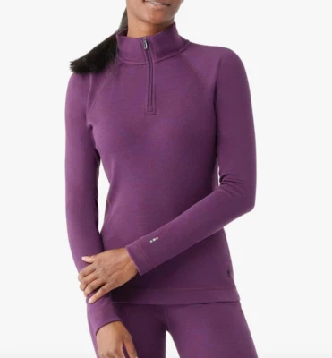 Top Smartwool para mujer capa base Merino 250 lana activa 1/4 cremallera púrpura brezo M Foto 1 de 4