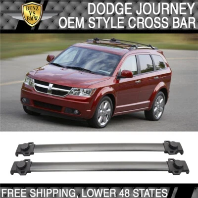 Fits 09-20 Dodge Journey OE Style Roof Rack Cross Bar Crossbar Black Aluminum Foto 1 de 4