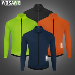 WOSAWE Herren Radfahren Langarmtrikot Rennrad Atmungsaktives Shirt Dehnbares Top - Bild 1 von 18