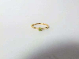 Natural Small Peridot Gemstone Solitaire Ring 14k Solid Yellow Gold Ring G384 - Picture 1 of 4