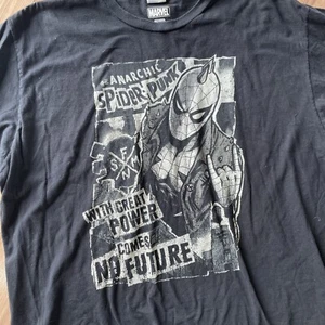 Marvel Spider Man Anarchic Spider Punk Great Power TShirt Black Men’s 2XL - Picture 1 of 5