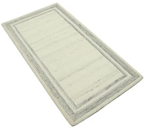Gabbeh Teppich 100% Wolle 70X140 cm Handarbeit Grau Beige Handgetuftet T1035 - Bild 1 von 5