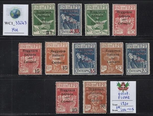 WC1_33243 ITALIAN OCCUP.: FIUME. Stamps from 1920 set. Sc. 104~115. MH - Picture 1 of 1