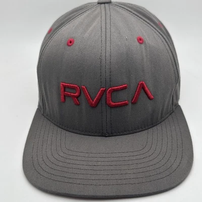 RVCA Twill  Snapback Hat for Men RVCA Grey Red Adjustable - Image 1 of 4