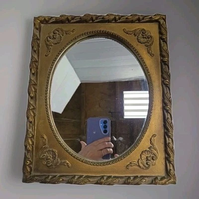 Espelho de parede antigo Gold Guild 10x12 - Imagem 1 de 4