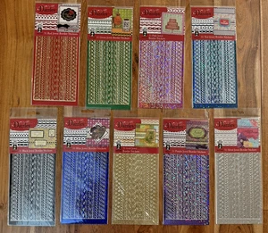 Menge 9 Hot Off The Press Schillernde Schmuck Bordüre Aufkleber 9 verschiedene Farben NEU - Bild 1 von 6