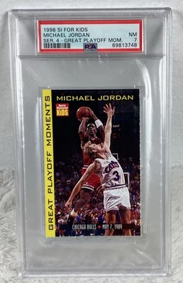 SI for Kids Great Playoff Moments Michael Jordan 1998 PSA 7 casi nuevo Low Pop Jumbo Foto 1 de 2