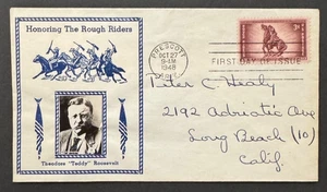 AtoZ. Crosby Photo FDC Rough Riders Teddy Roosevelt Horses 1948 - Picture 1 of 1