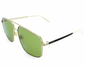 GUCCI Gold/Black/Green Lens 60-15-145MM Men's Sunglasses GG0941S 002 - Picture 1 of 3