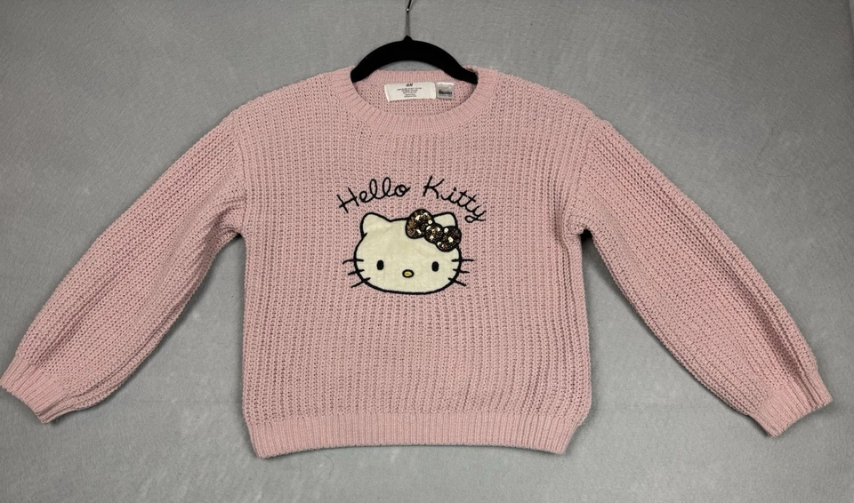 Suéter Grueso Manga Larga H&M Sanrio Hello Kitty Niña 6X/7 Rosa Foto 1 de 4