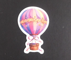 Rosa & Lila mit Sternen Heißluftballon Aufkleber 2,25" x 1,5" (E) - Bild 1 von 2