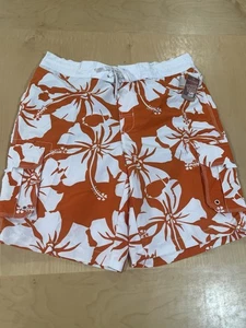 Neu mit Etikett Arizona Jean Company Cargo-Badehose Hawaii Blumenmuster orange & weiß Größe L - Bild 1 von 6