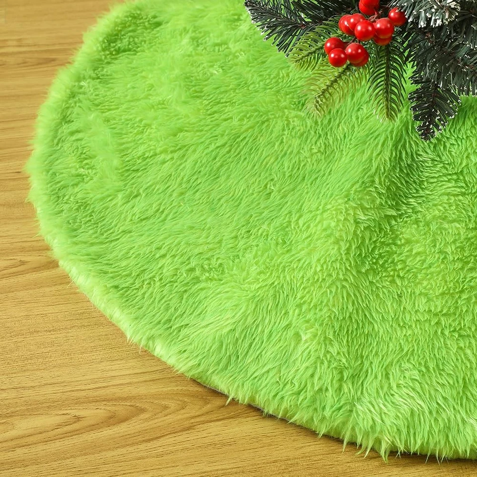 36 Inch White Faux Fur Christmas Tree Skirt – Soft Plush Tree Base Cover for ... - Image 1 of 1
